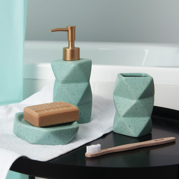 Стакан для ванной керамический мятный "Mint sand"