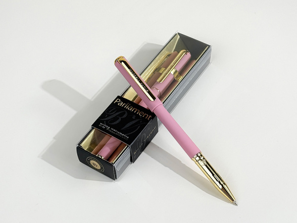 Ручка пластиковая шариковая «Parliament», Цвет розовый/золотистый