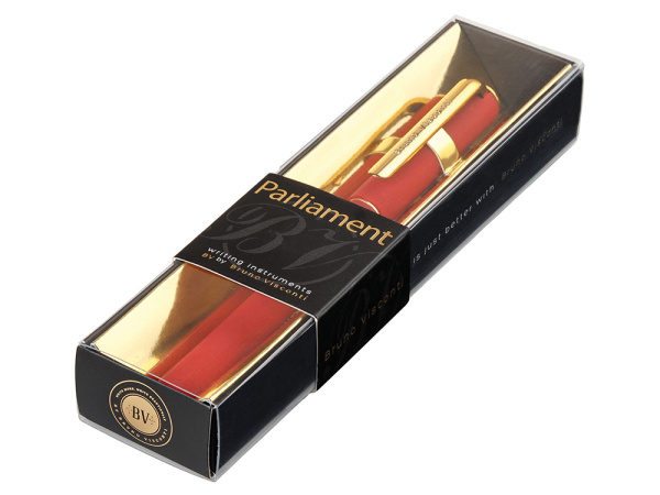 Ручка пластиковая шариковая «Parliament», Цвет красный/золотистый