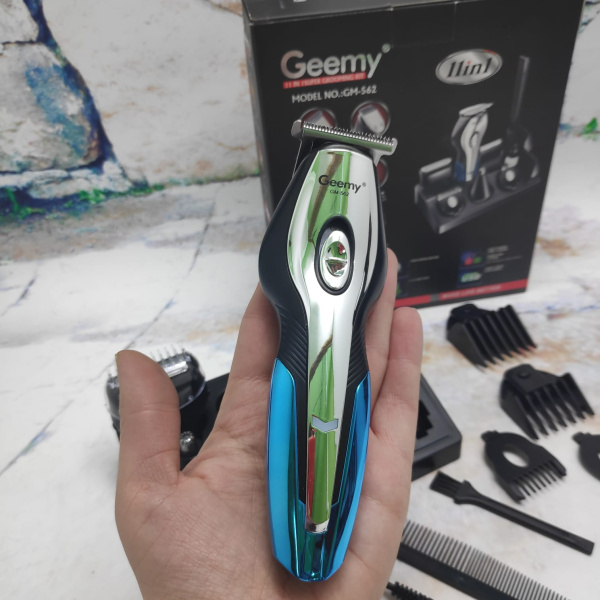 Триммер для стрижки и бритья USB 11 в 1 GEMEI GM-562 ноc, усы, борода, точечный стайлинг тела (10 насадок)