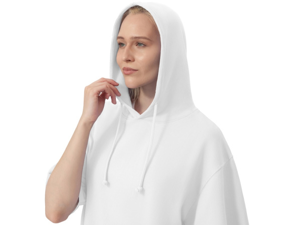 Худи оверсайз с коротким рукавом «Warsaw» унисекс, Размер XL-2XL, Цвет белый