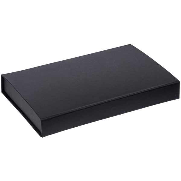 Коробка Silk с ложементом под ежедневник 13x21 см, флешку и ручку, ver. 2, черная, 27х18х3,5 см