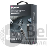 Кабель REEL, Type-C - Type-C, 60W, USB2.0, 1.2м, черный, OLMIO