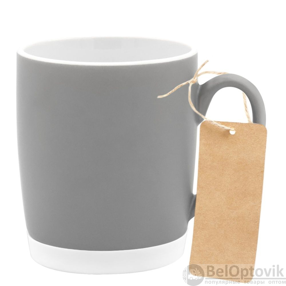 Кружка Make Me To Go, серая/белая с биркой