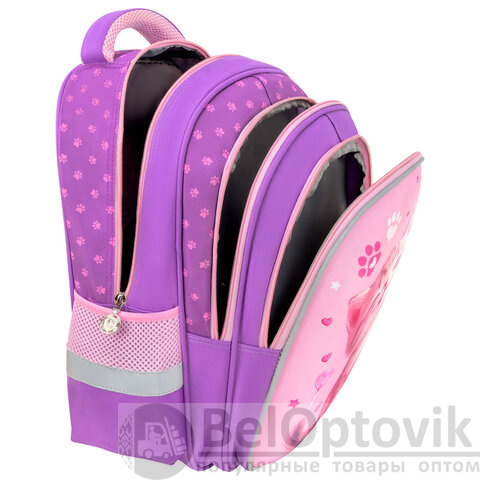 Рюкзак SNOOBAG (СНУБЭГ) MIND с пеналом в комплекте, 2 отделения, "Озорной котик", 40х28х18 см, 274443