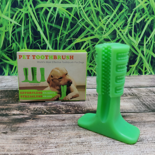 Зубная силиконовая щетка для чистки зубов мелких пород собак Pet Toothbrush / игрушка массажер для животных