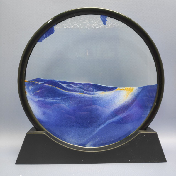 Песчаная 3D картина - антистресс Green Planet 25 см. Sand Painting Зыбучий песок / Движущаяся картина - подарок на подставке