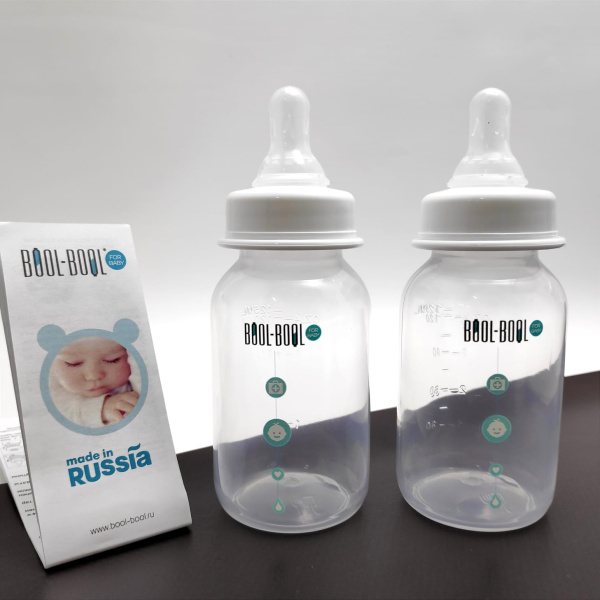 Бутылочка для кормления классическая SIMPLE MED+ со съемными ручками, 125 мл. (с 0 месяцев)