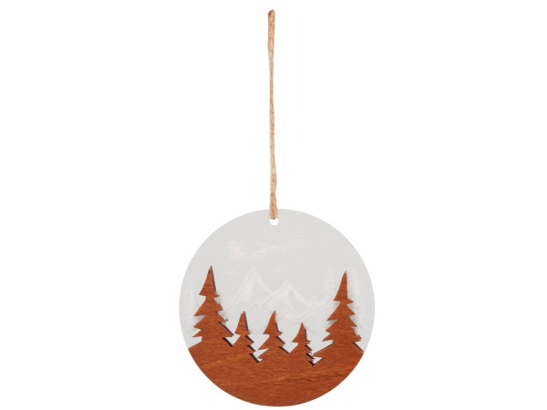 Деревянная подвеска на елку «Christmas», Цвет коричневый