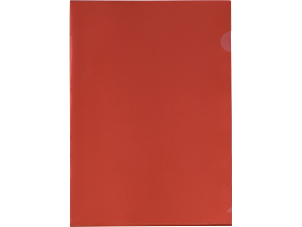 Папка-уголок А4, глянцевая, Цвет красный прозрачный