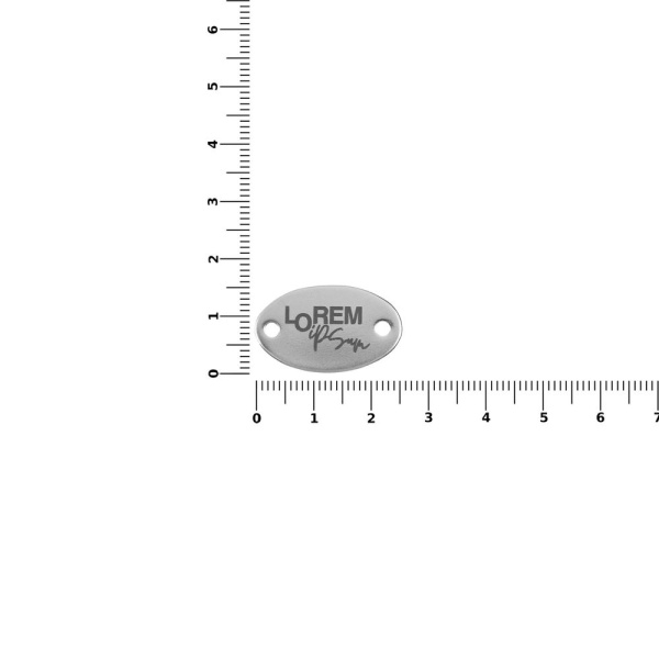 Шильдик металлический Alfa Oval, серебристый, 1,5х2,5 см