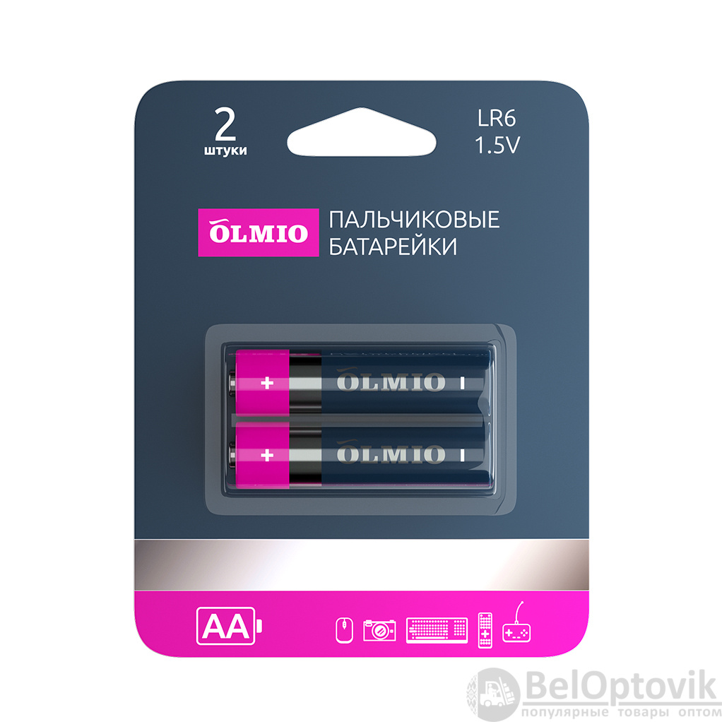 AA/LR06 02 щелочные батарейки Olmio